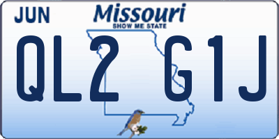 MO license plate QL2G1J