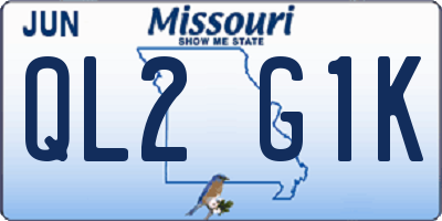 MO license plate QL2G1K