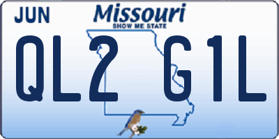 MO license plate QL2G1L