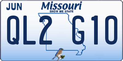 MO license plate QL2G1O