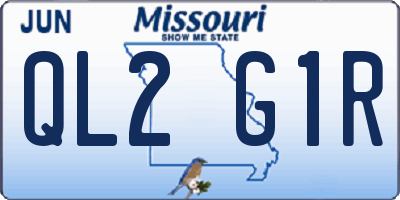 MO license plate QL2G1R