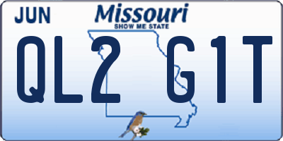 MO license plate QL2G1T
