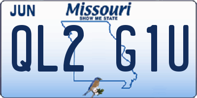 MO license plate QL2G1U