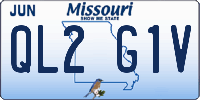 MO license plate QL2G1V
