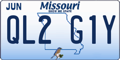 MO license plate QL2G1Y