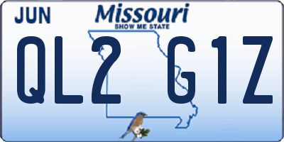 MO license plate QL2G1Z