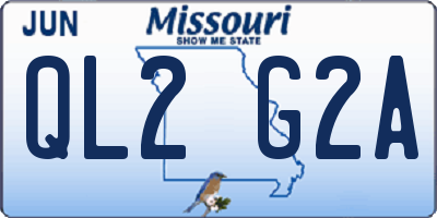 MO license plate QL2G2A