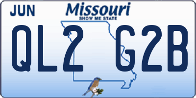 MO license plate QL2G2B