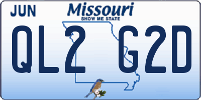 MO license plate QL2G2D