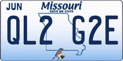 MO license plate QL2G2E