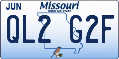 MO license plate QL2G2F