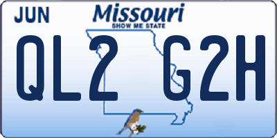MO license plate QL2G2H