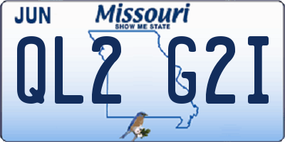 MO license plate QL2G2I