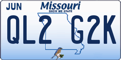 MO license plate QL2G2K