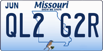 MO license plate QL2G2R