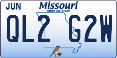 MO license plate QL2G2W