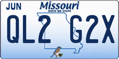 MO license plate QL2G2X