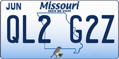 MO license plate QL2G2Z