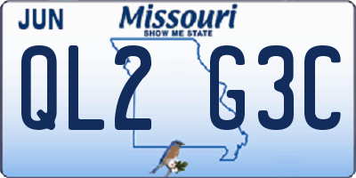 MO license plate QL2G3C