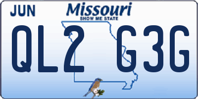 MO license plate QL2G3G