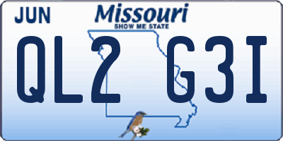 MO license plate QL2G3I