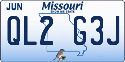 MO license plate QL2G3J