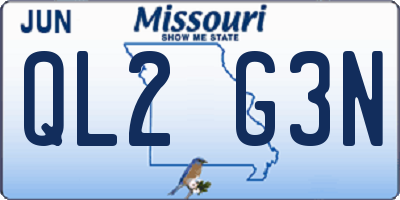 MO license plate QL2G3N