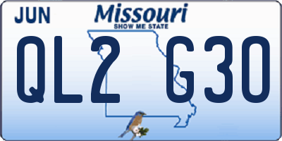 MO license plate QL2G3O