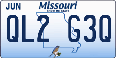 MO license plate QL2G3Q