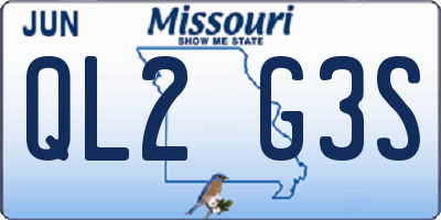 MO license plate QL2G3S