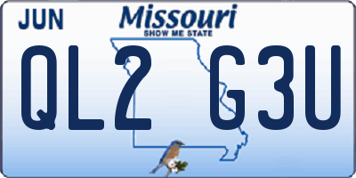 MO license plate QL2G3U