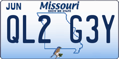 MO license plate QL2G3Y