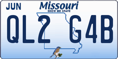 MO license plate QL2G4B