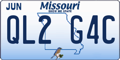 MO license plate QL2G4C