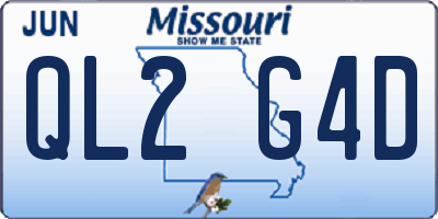 MO license plate QL2G4D