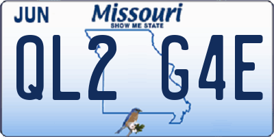 MO license plate QL2G4E