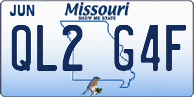 MO license plate QL2G4F