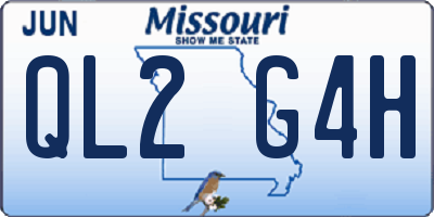 MO license plate QL2G4H