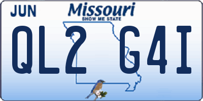 MO license plate QL2G4I