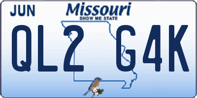 MO license plate QL2G4K