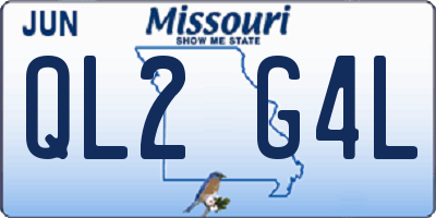MO license plate QL2G4L