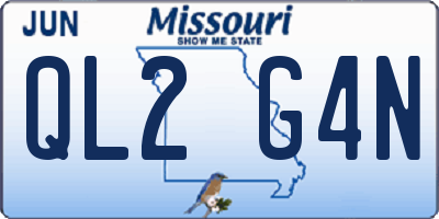 MO license plate QL2G4N