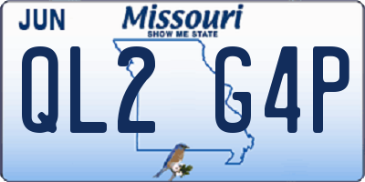 MO license plate QL2G4P