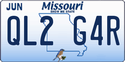 MO license plate QL2G4R