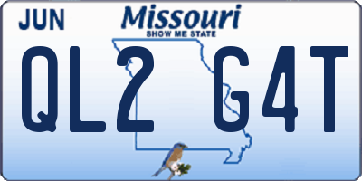 MO license plate QL2G4T
