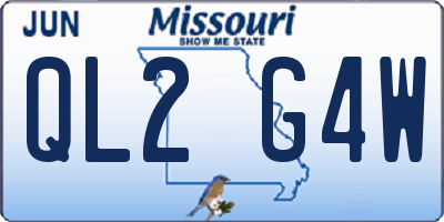 MO license plate QL2G4W