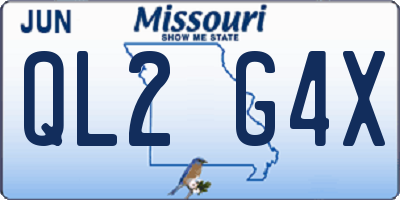 MO license plate QL2G4X