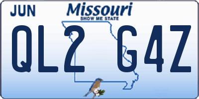 MO license plate QL2G4Z