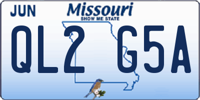 MO license plate QL2G5A