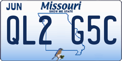 MO license plate QL2G5C